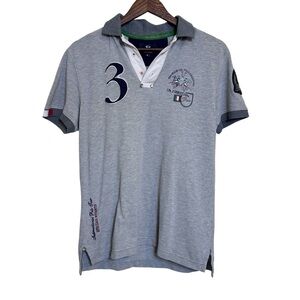 Vintage La Martina Italia Buenos Aires Grey Slim Fit Polo Shirt